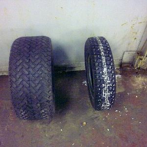 берем две покрышки-одну стандартную, другую побольше...