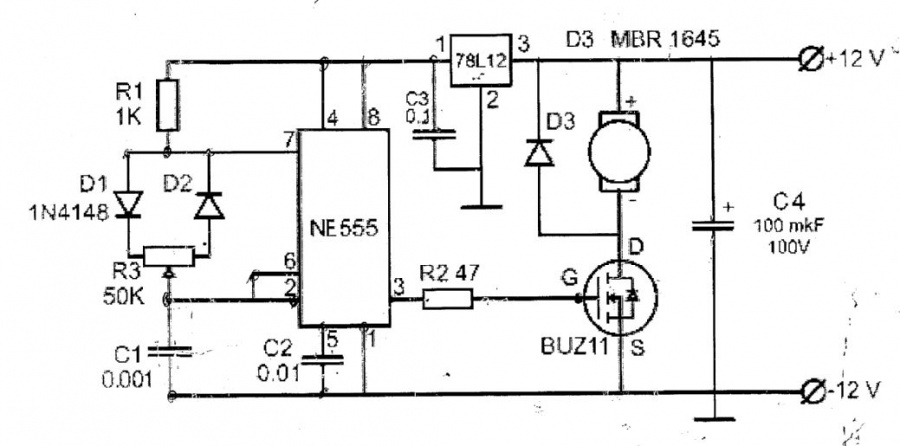 Простой включая. Схема ШИМ регулятора двигателя с питанием 12 вольт. Регулятор оборотов электродвигателя на 555. Регулятор оборотов двигателя 12 вольт на 555. ШИМ регулятор оборотов на 555.